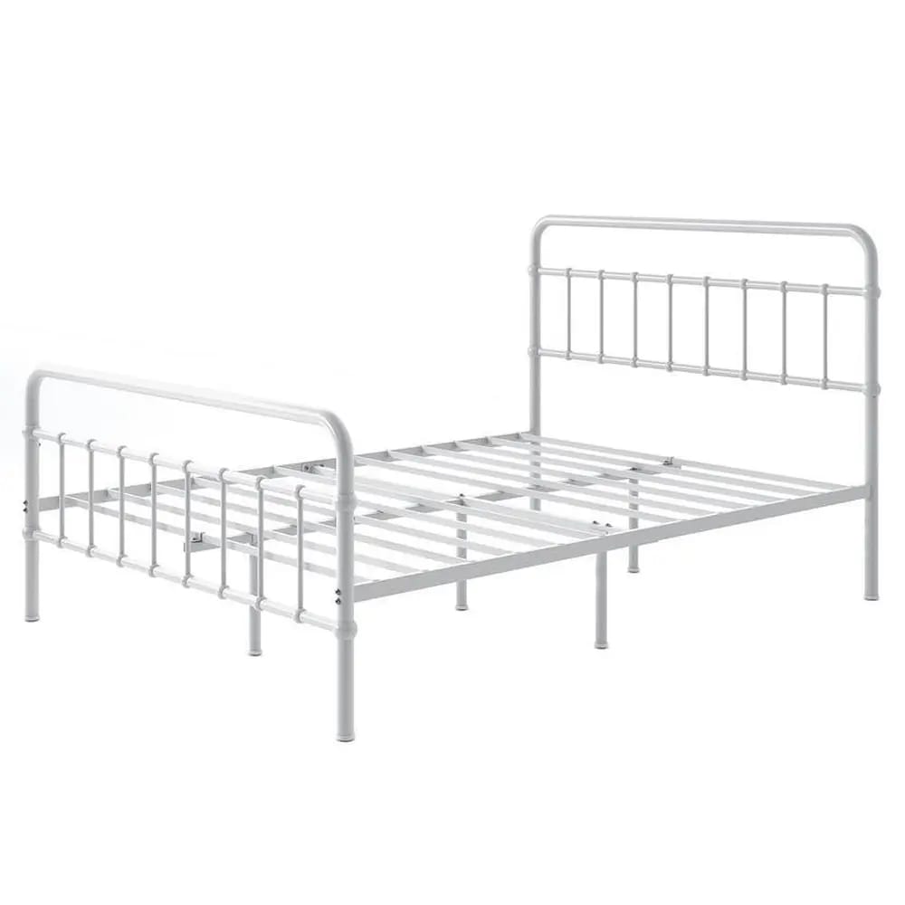 Zinus Florence Metal Platform Bed Frame, King, White