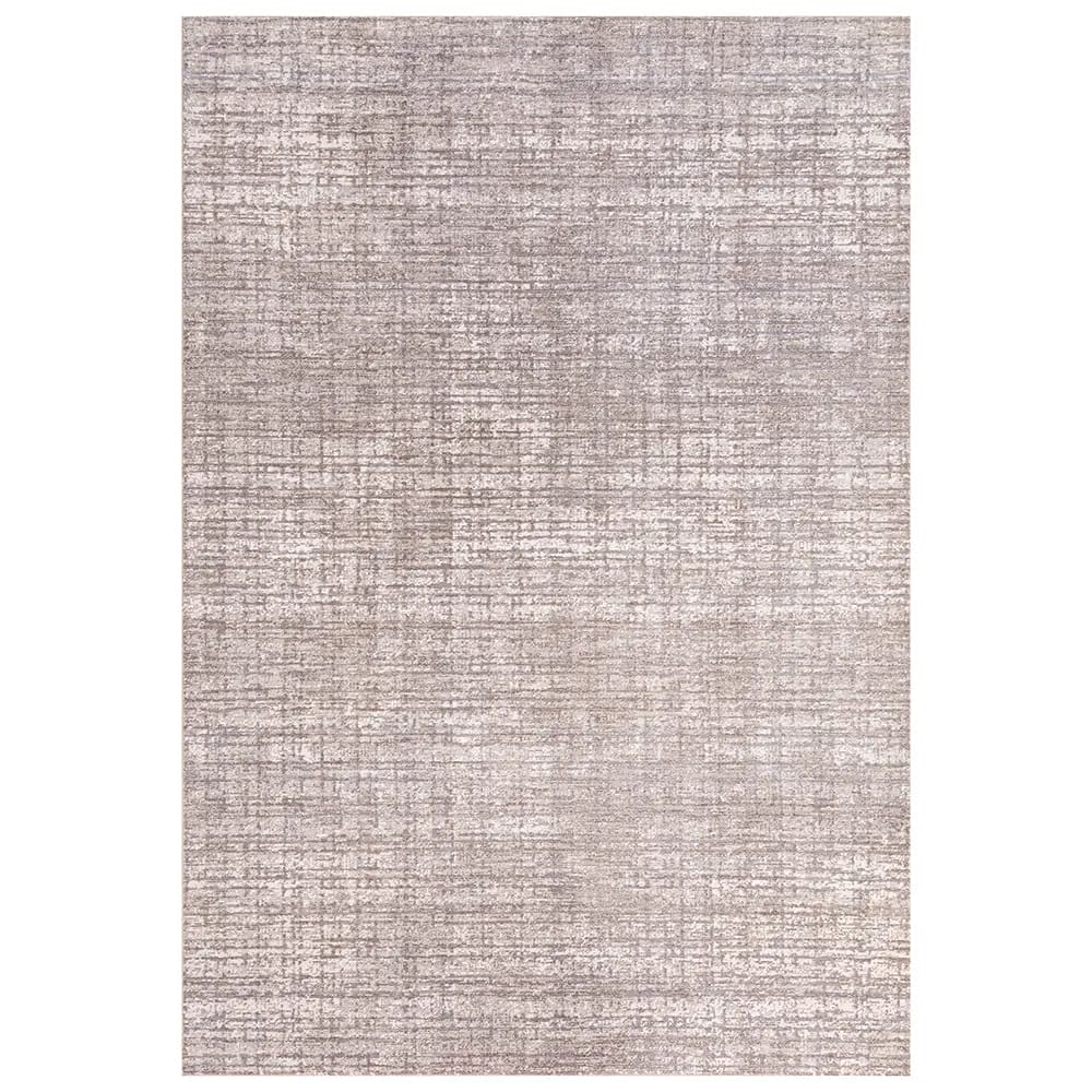 Hazel Collection 9' x 12' Grid Area Rug, Gray, Ivory & Blue