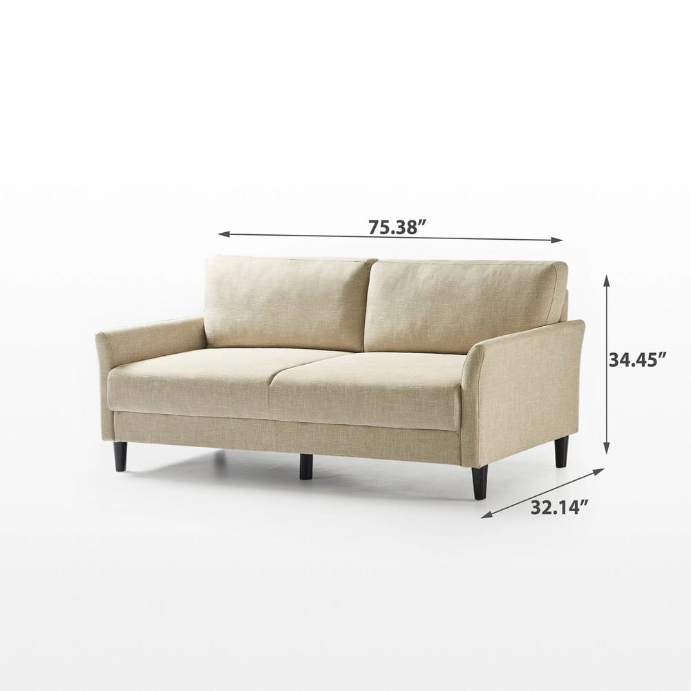 Zinus Jackie 2-Seat Upholstered Sofa, Beige
