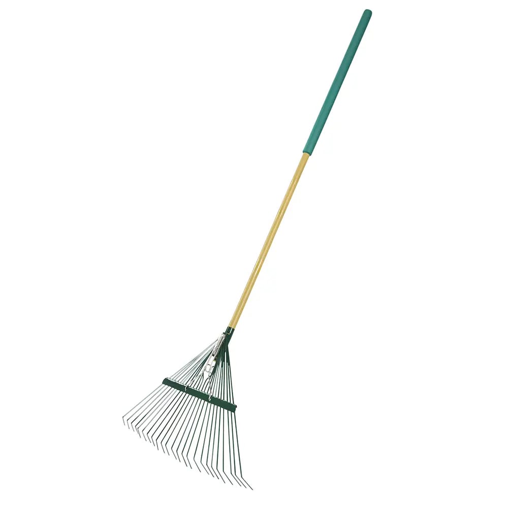 Steel Tine Leaf Rake with Foam Handle, 24"