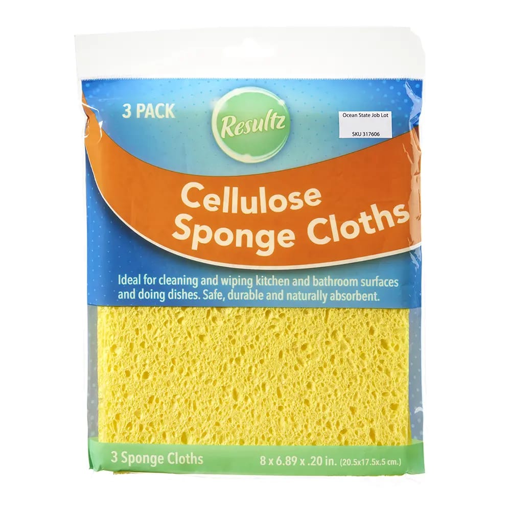 Resultz Cellulose Sponge Cloths, 3 Count