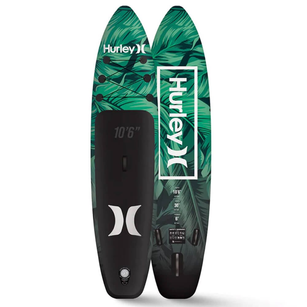 Hurley One & Only 10'6" Inflatable Stand Up Paddle Board Kit, Tropic Leaf