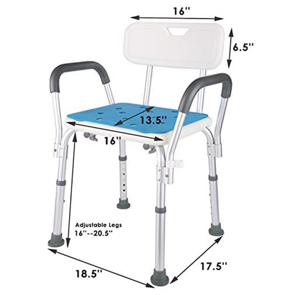 HappyNites Easy Fit Shower Stool with Rails and Shower Bag