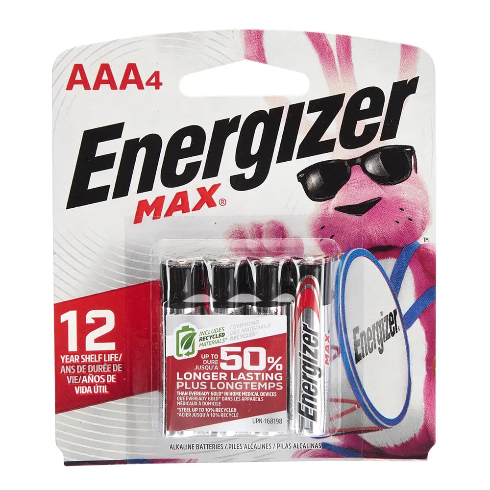 Energizer Max AAA Alkaline Batteries, 4-Count
