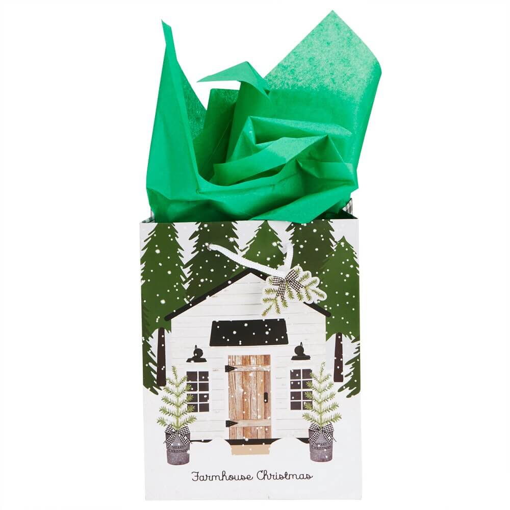 Medium Farmhouse Christmas Gift Bag