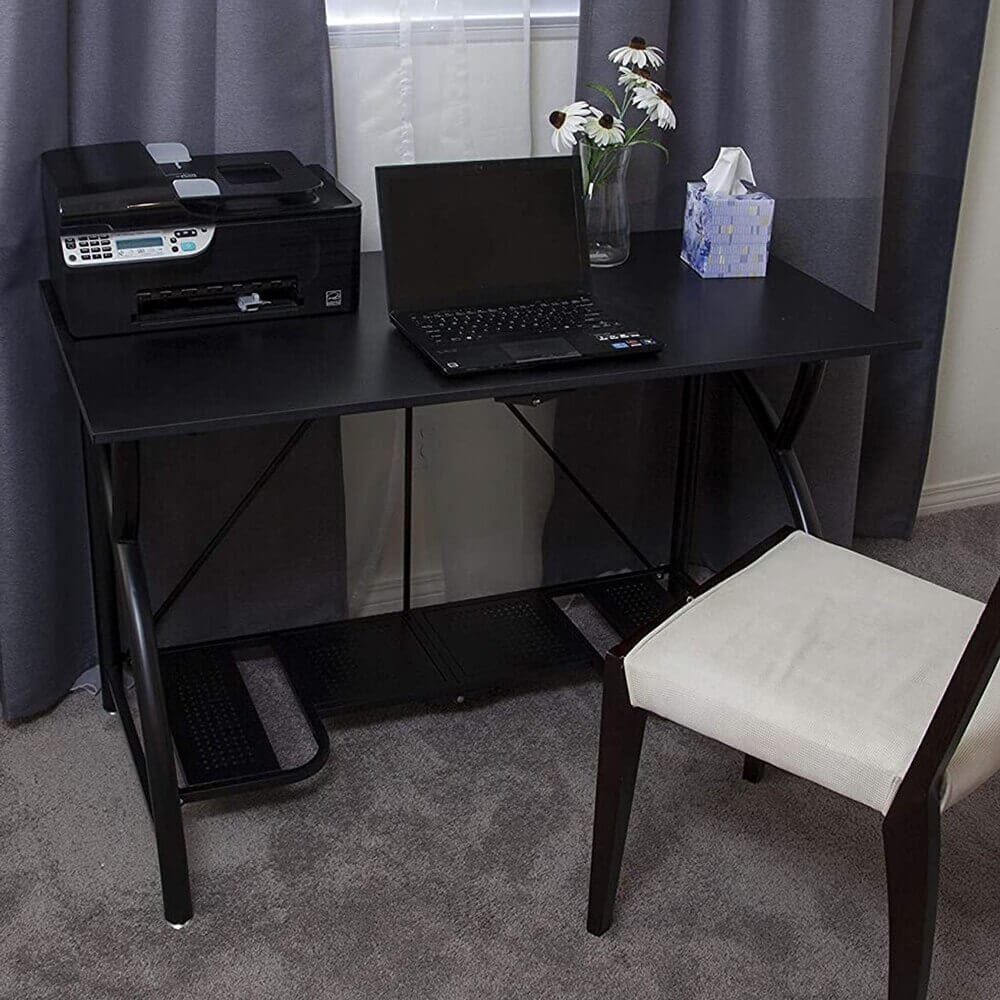 Origami Folding Computer Desk, Black