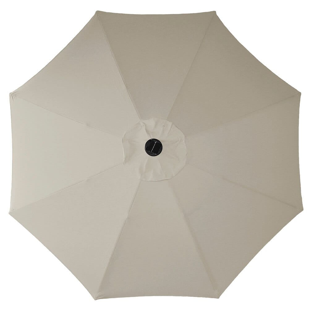 9' Aluminum Market Umbrella with Solar LED Lights