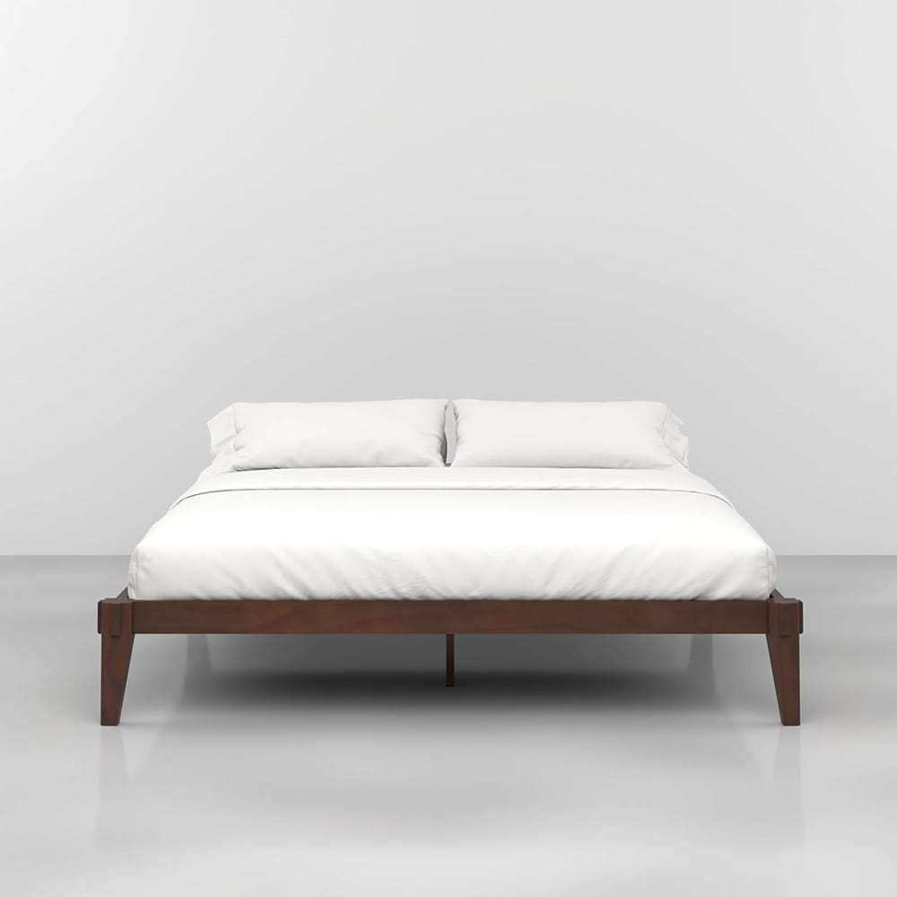 Bme Chalipa King Size Solid Wood Japanese Bed Frame, Walnut