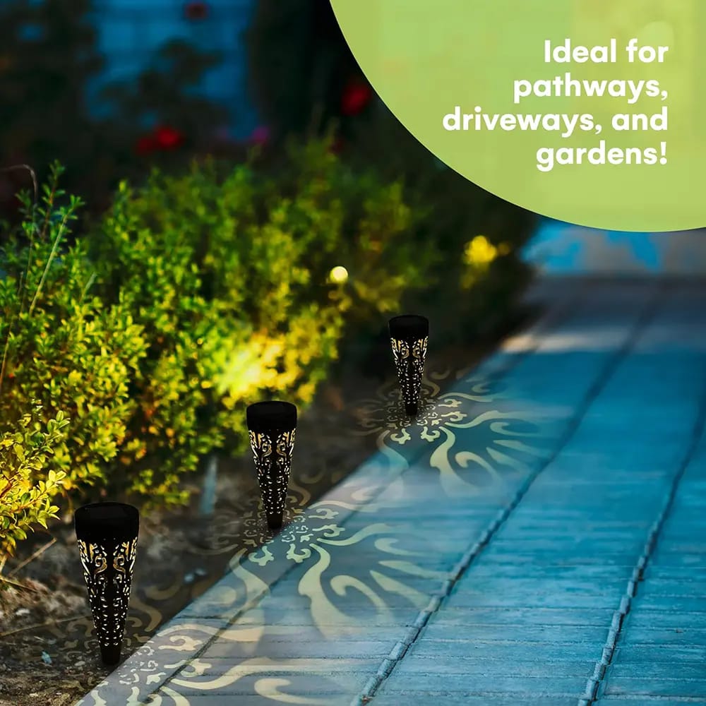 Noa Store Outdoor Solar Pathway Lights, Black, 6 Pack