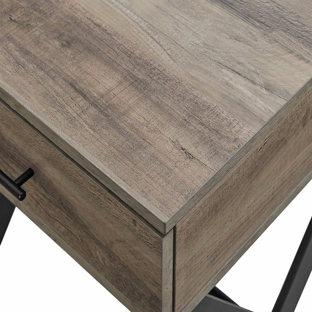 Walker Edison X-Leg Side Table, Gray Wash