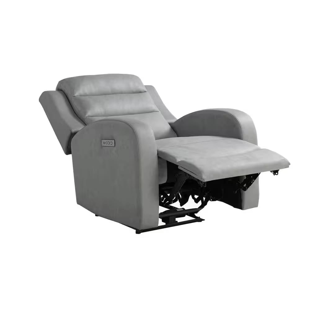 Relax A Lounger Aragon Faux Leather Recliner with Power, Archer Gray