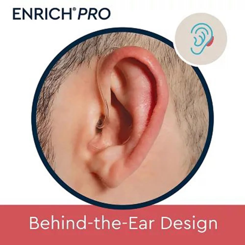 Lucid Hearing Enrich Pro OTC Hearing Aids, 40 Batteries Included