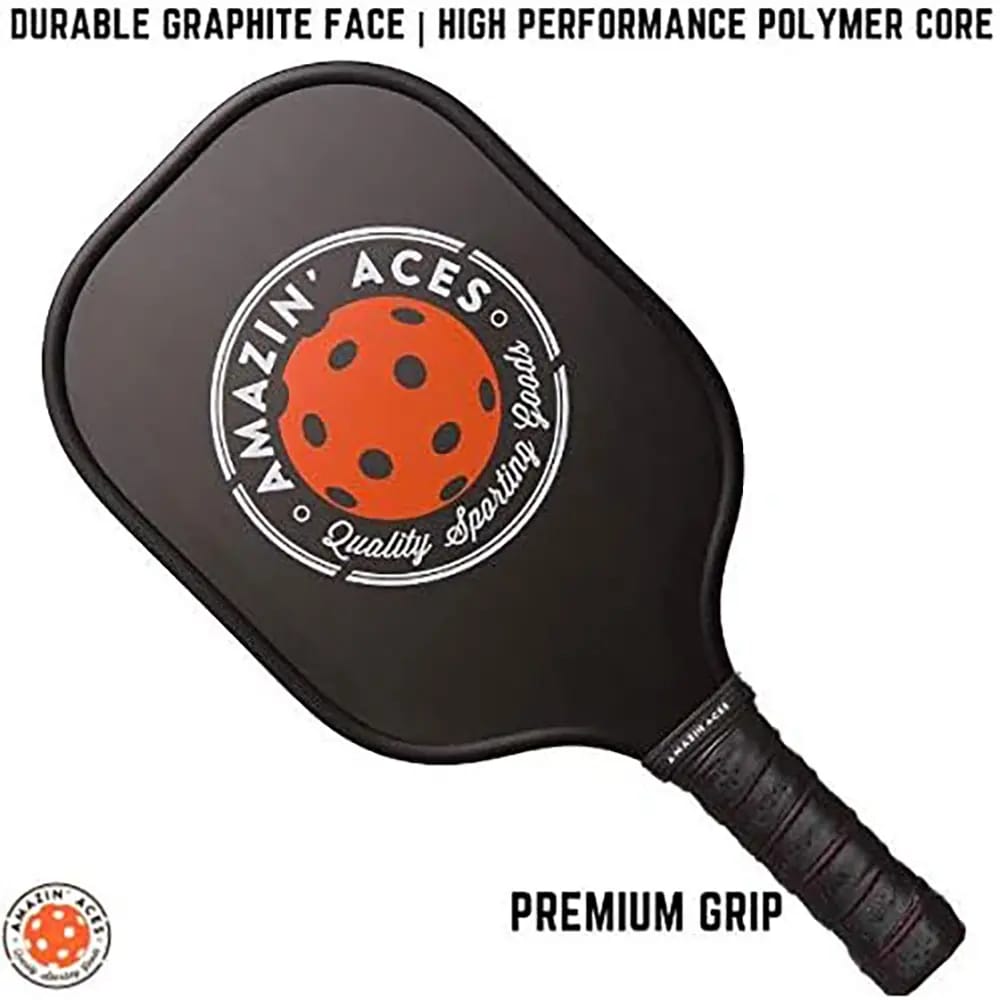 Amazin' Aces Classic Graphite Pickleball Paddle, Black