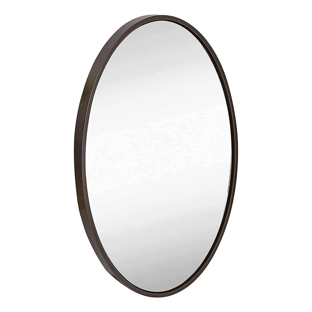 Hamilton Hills Oval Wall Mirror, Brushed Black, 24" x 36"
