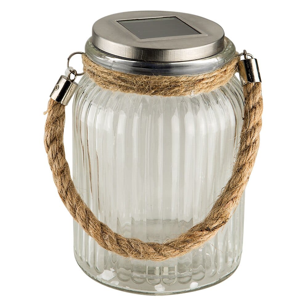 Solar Glass Jar LED Light, 6"