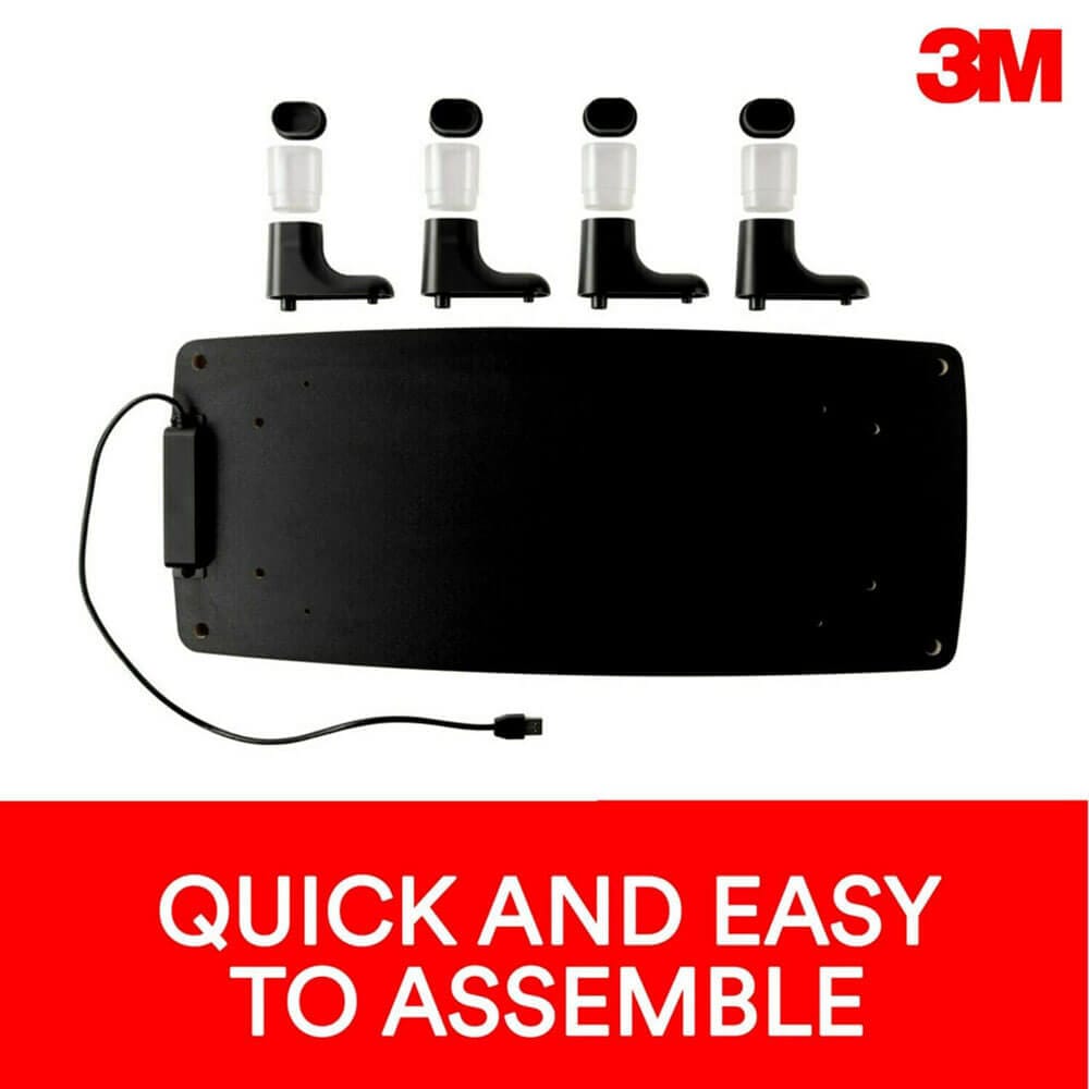 3M Adjustable Monitor Stand with 4-Port USB Hub