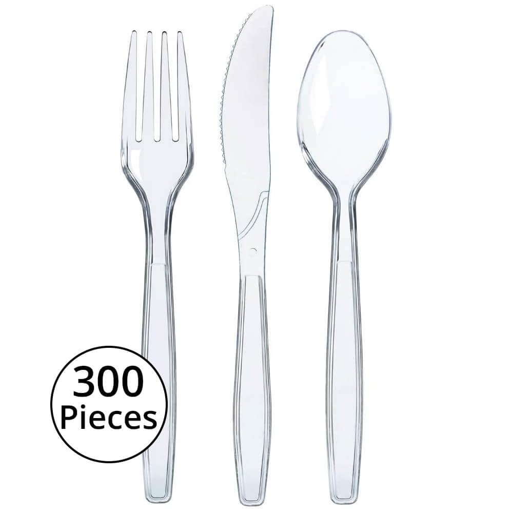  Prestee 300 Clear Plastic Spoons Bulk - Plastic