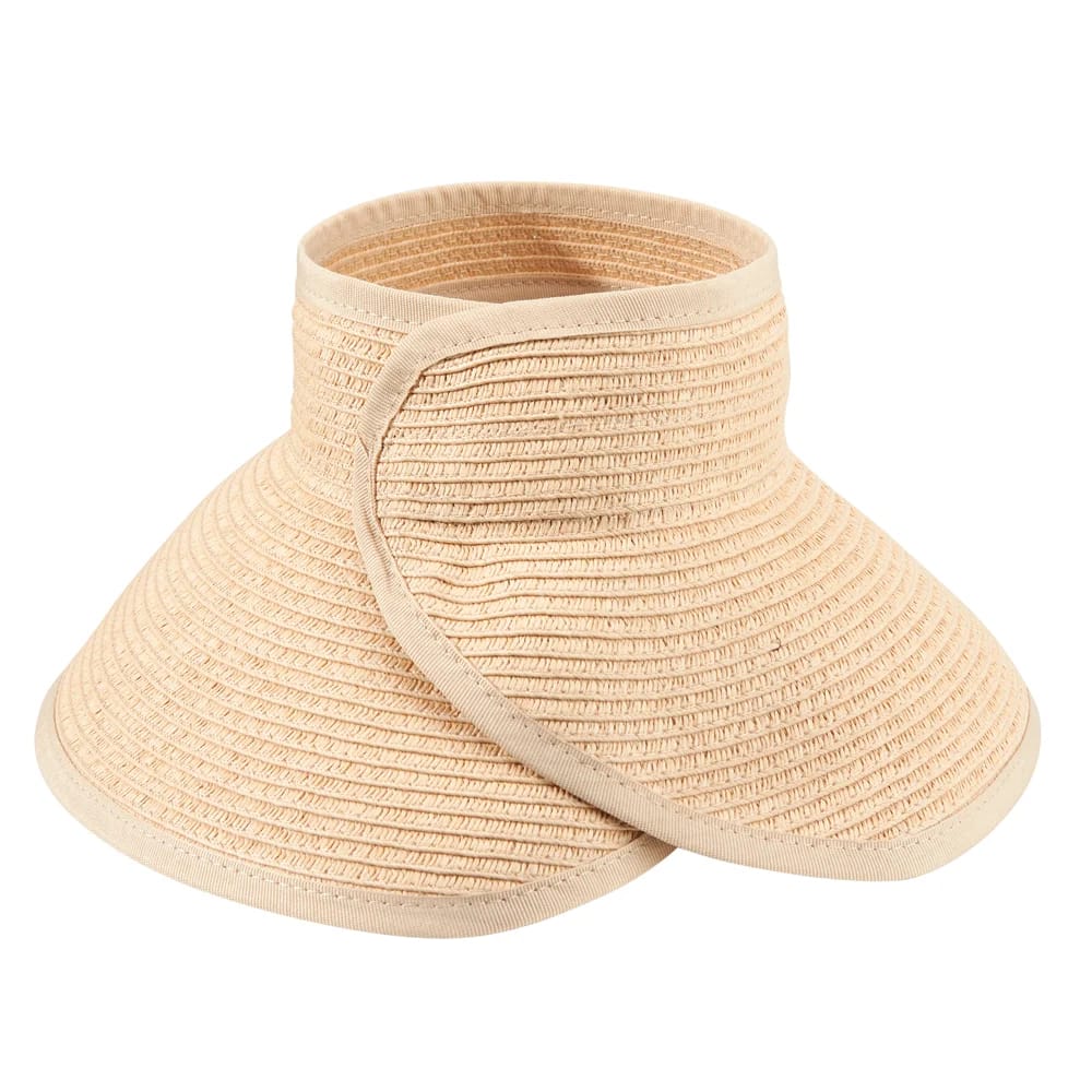 Wide Brim Roll-Up Straw Sun Visor