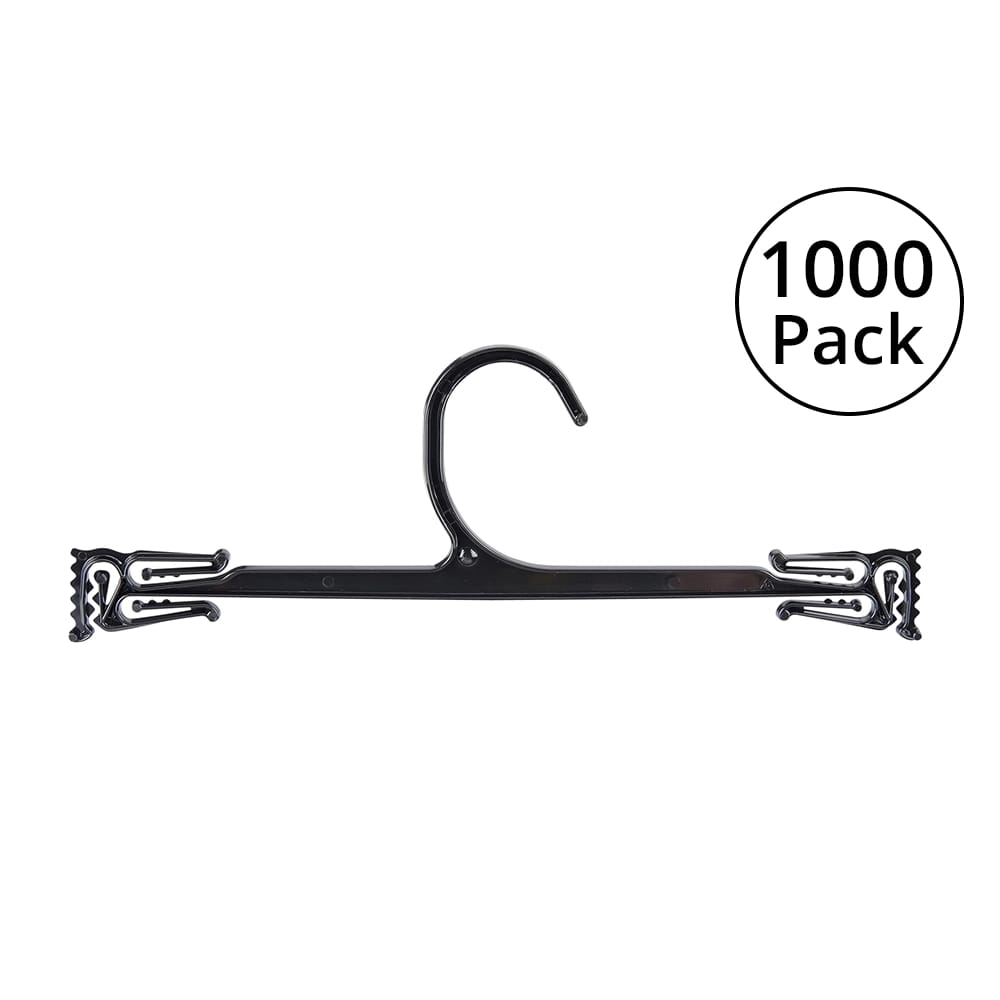 10" Lingerie/Swimwear Hanger, Black, 1000 Pack