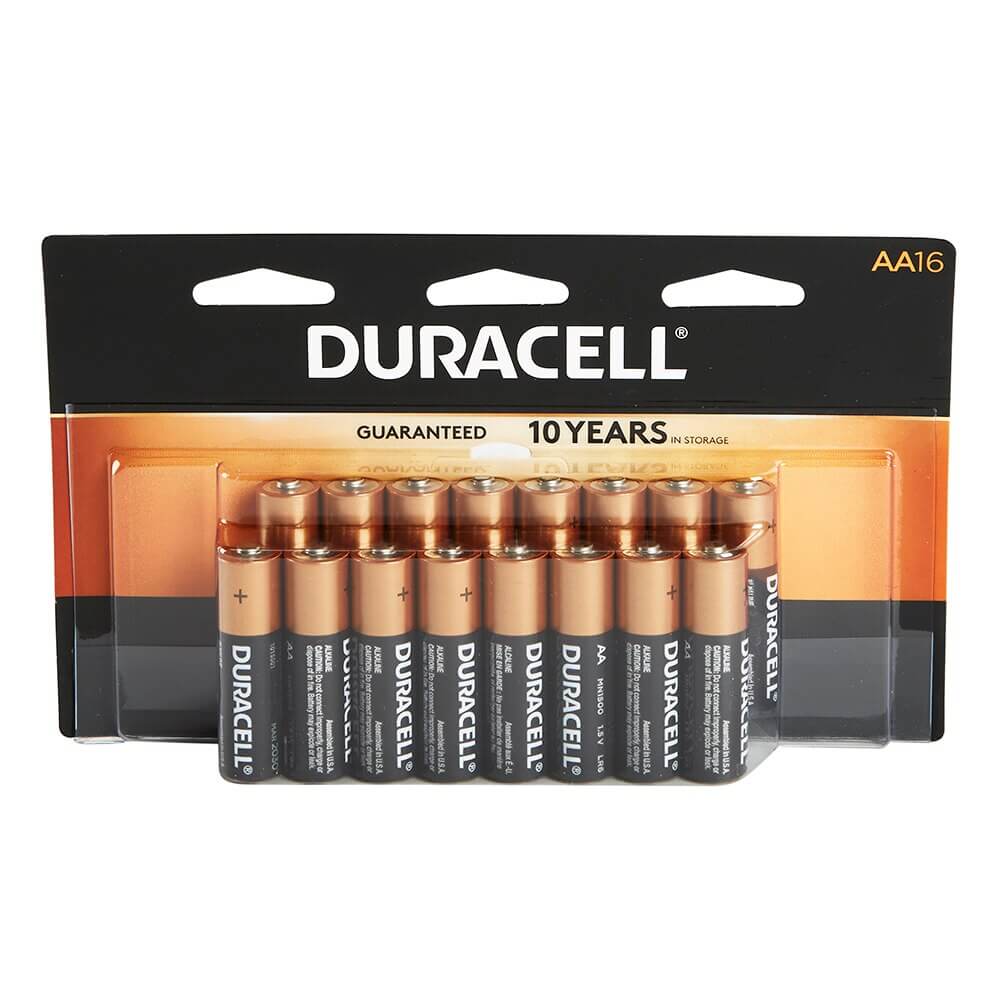 Duracell Alkaline AA Batteries, 16-Pack