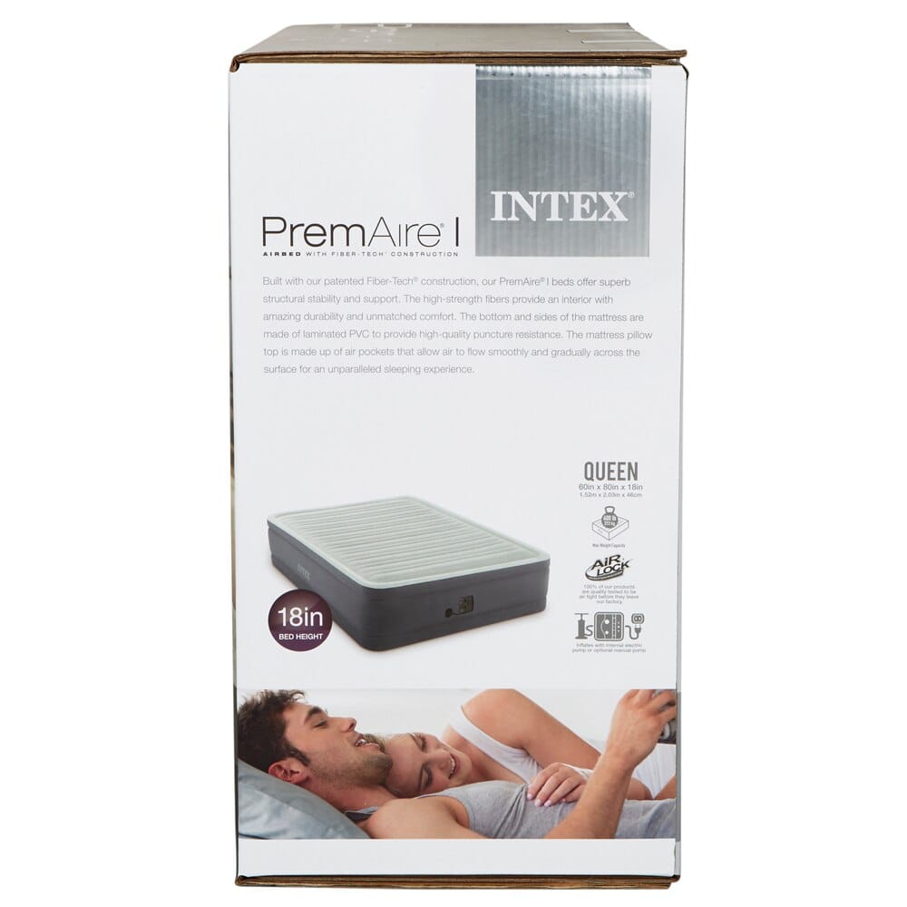 Intex Queen Dura-Beam PremAire I Elevated Air Mattress with Internal Pump