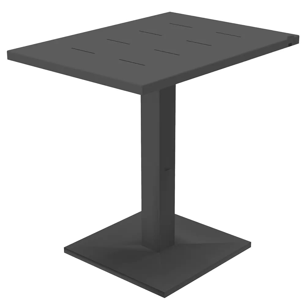Maiori Aluminum Rectangular Outdoor Bistro Table, Charbon