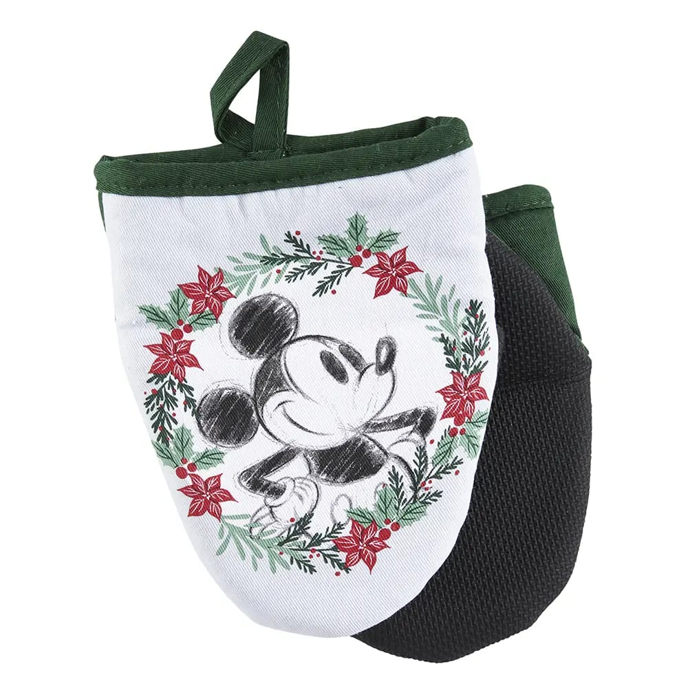 Disney Mickey Mouse and Minnie Mouse Christmas Mini Oven Mitts, 2 Count