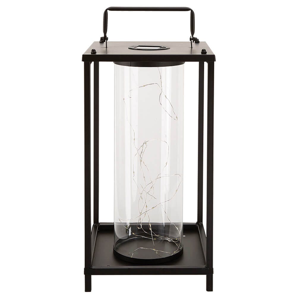 Outdoor Living Accents Solar LED Lantern with Microlights, 15.5"