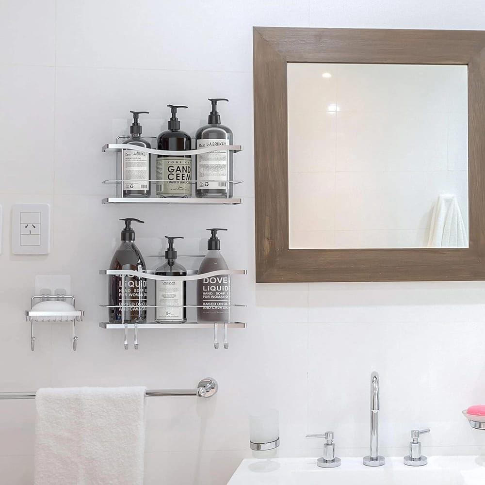 GeekDigg Shower Caddy, Shower Organizer with Soap Holder, Stainless Steel