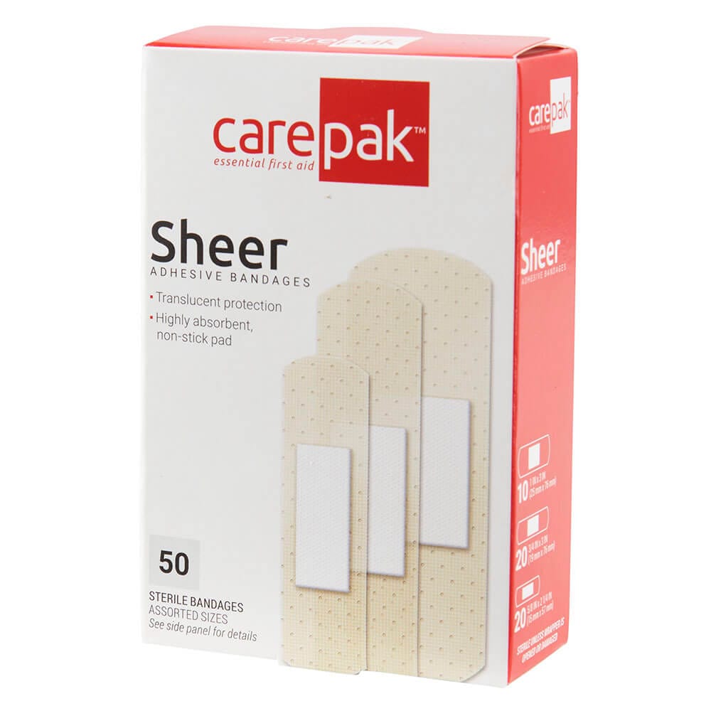 carepak Sheer Adhesive Bandages, 50 Count