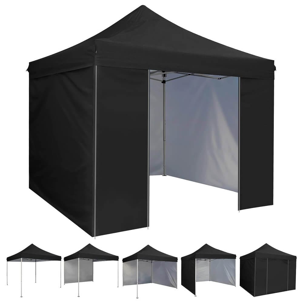 10' x 10' Pop-Up Canopy Tent with 4 Sidewalls, Black