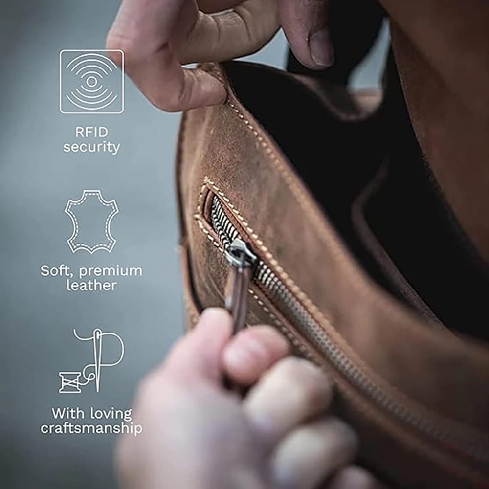 DONBOLSO Leather Messenger Bag