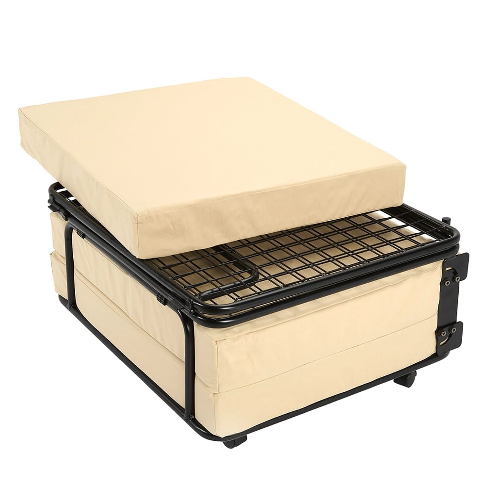 Ottoman Bed, Black/Cream