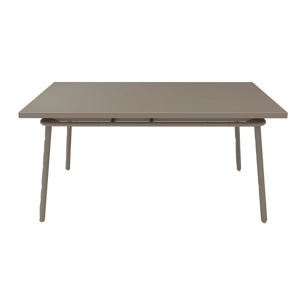Maiori Rectangular Outdoor Dining Table with Umbrella Hole, Light Taupe