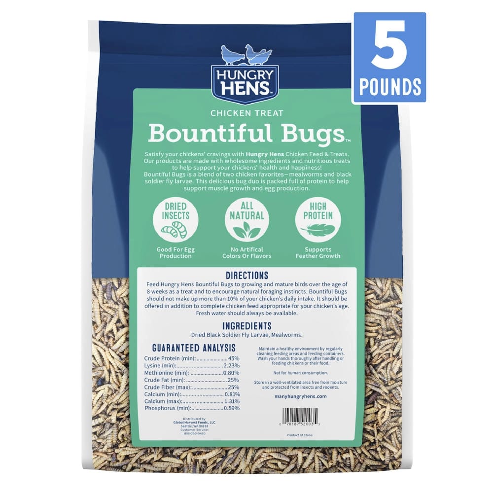 Hungry Hens Bountiful Bugs Chicken Treat, 5 lbs
