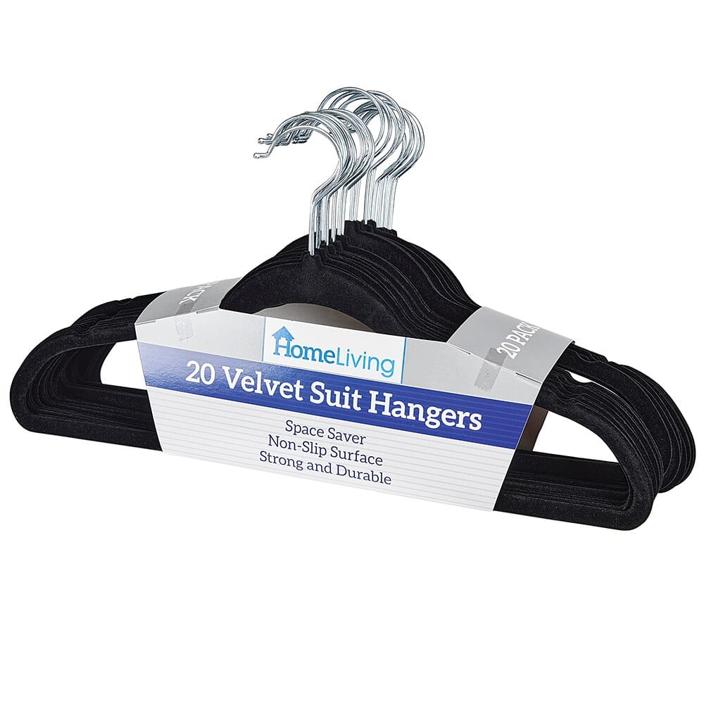 HomeLiving Velvet Suit Hangers, 20 Count