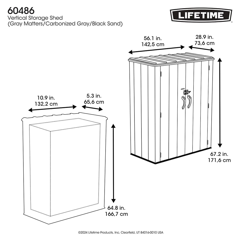 Lifetime 53 cu. ft. Storage Shed, Gray