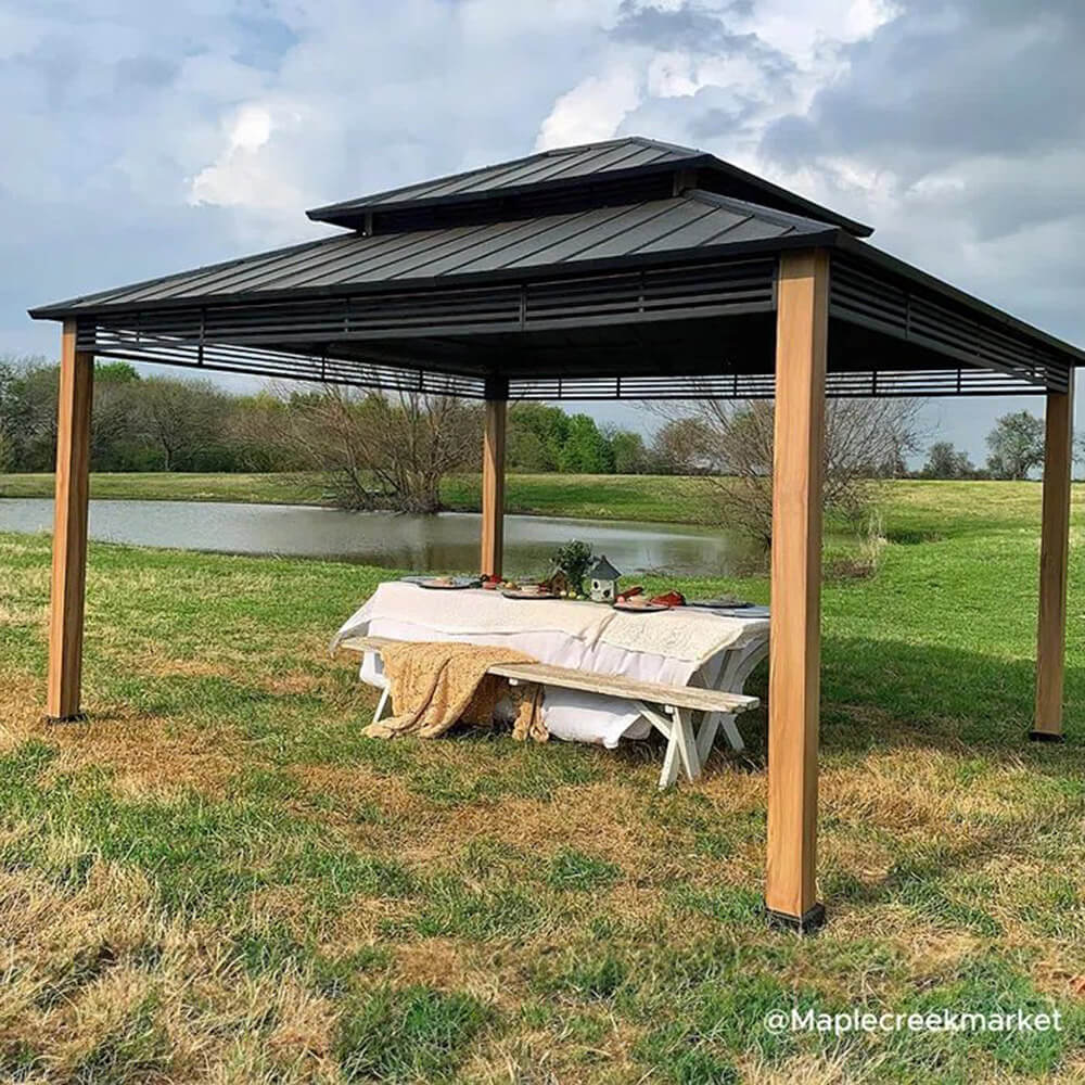 Roberta 13' x 15' 2-Tier Hardtop Gazebo