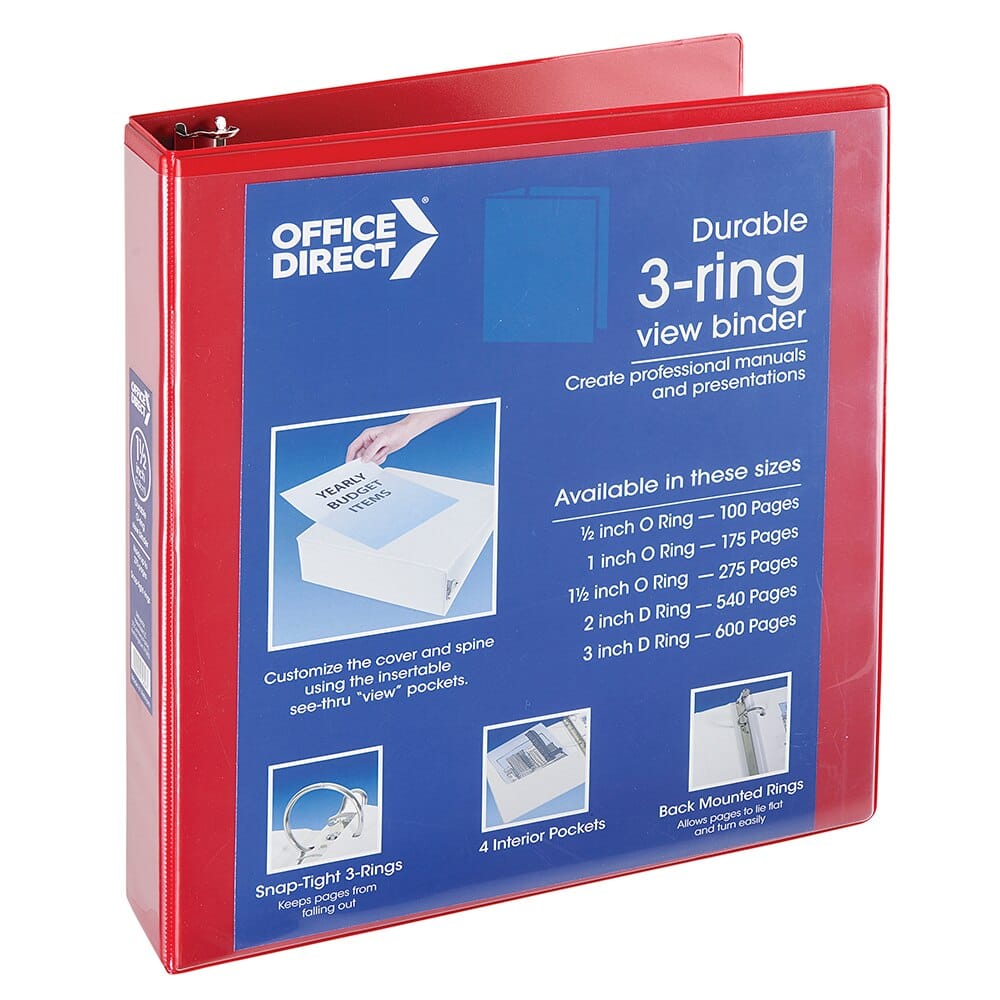 Office Direct Durable O-Ring View Binder, 1.5"