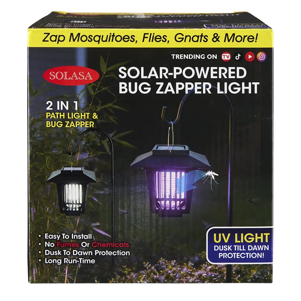 Solasa 2-In-1 Solar Hanging Path Light & Bug Zapper
