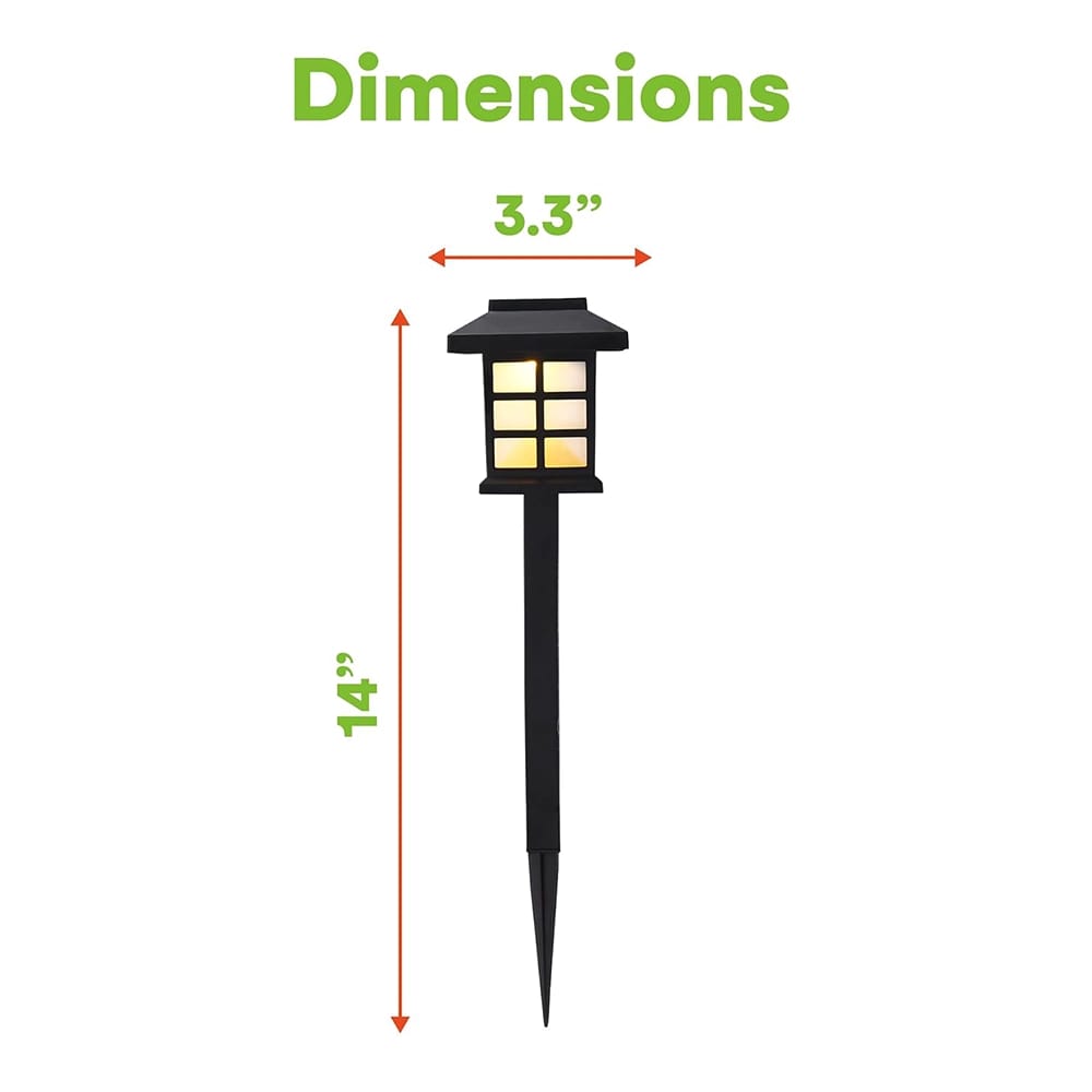 SteadyDoggie LED Solar Pathway Lights, 3 Pack, Black