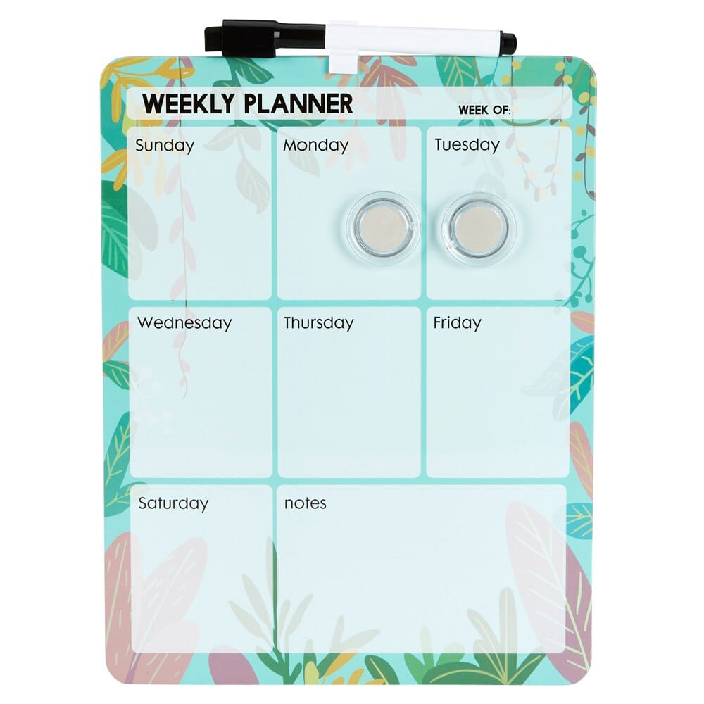 Magnetic Frameless Dry Erase Weekly Planner Whiteboard, 8.5"