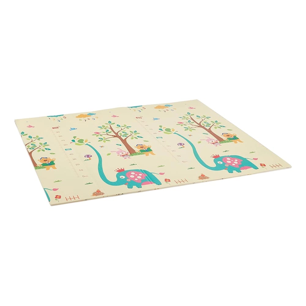 Foldable Baby Crawling Play Mat, Cartoon Elephant Pattern, 71" x 63"