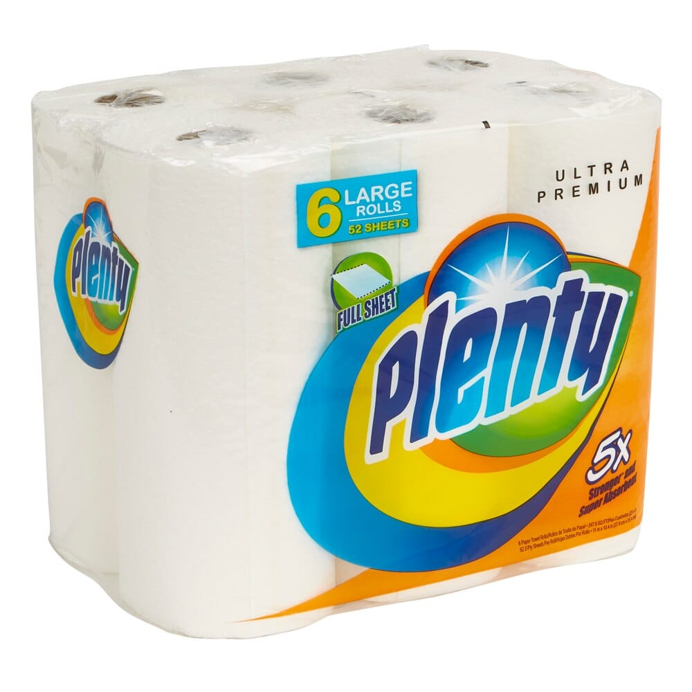 Plenty Ultra Premium Large Paper Towels, 6 Count