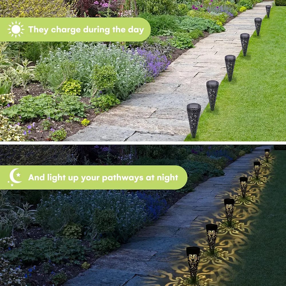 Noa Store Outdoor Solar Pathway Lights, Black, 6 Pack