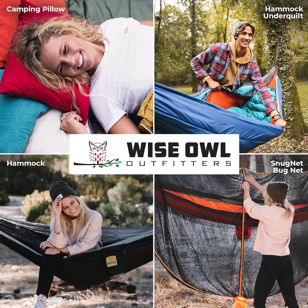 Wise Owl Outfitters Camping Hammock, Charcoal Rose