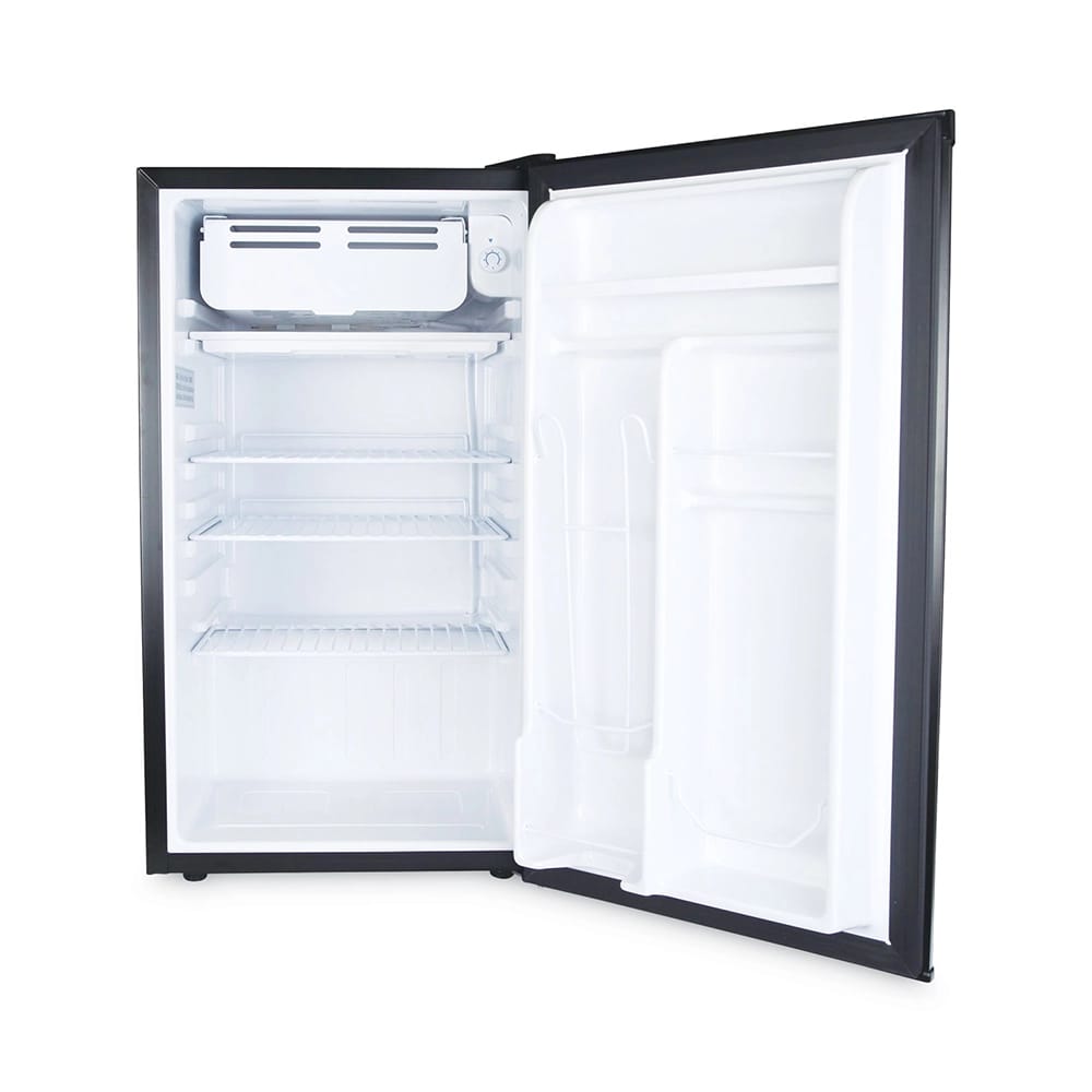 Alera Compact Refrigerator with Chiller Compartment, Black, 3.2 cu ft
