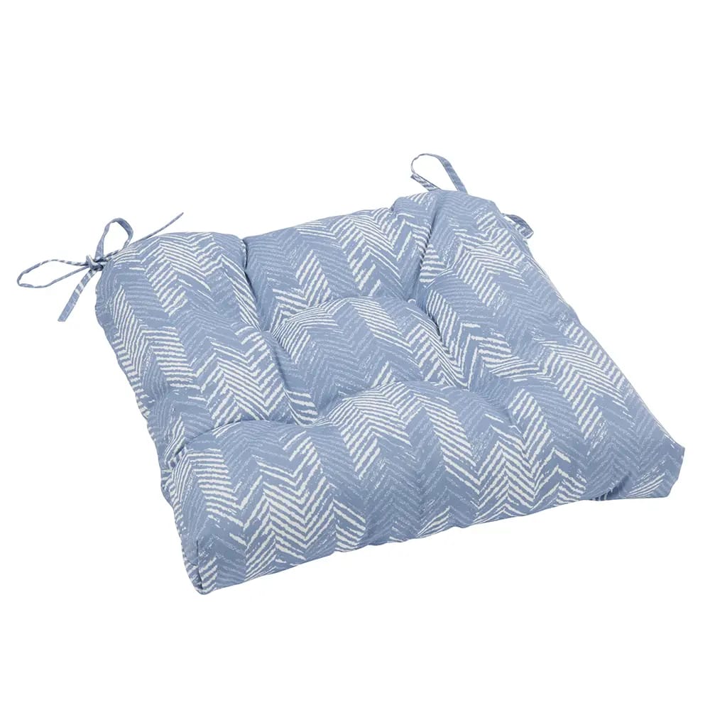 Seat Cushion, Blue Chevron