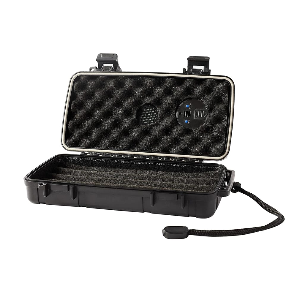 Pardo Travel Humidor Case with Digital Hygrometer, Black