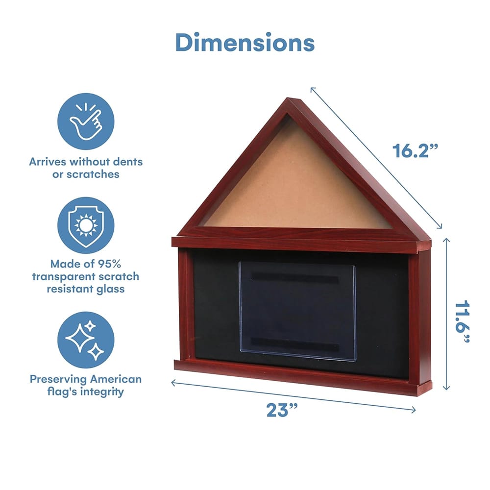 Winbold Large Flag Display Case, Mahogany